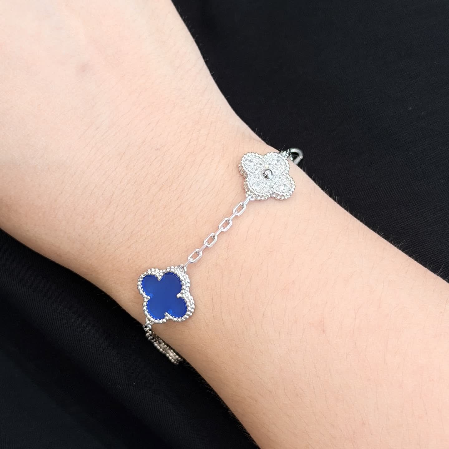 Van Cleef & Arpels Alhambra Blue Enamel Bracelet